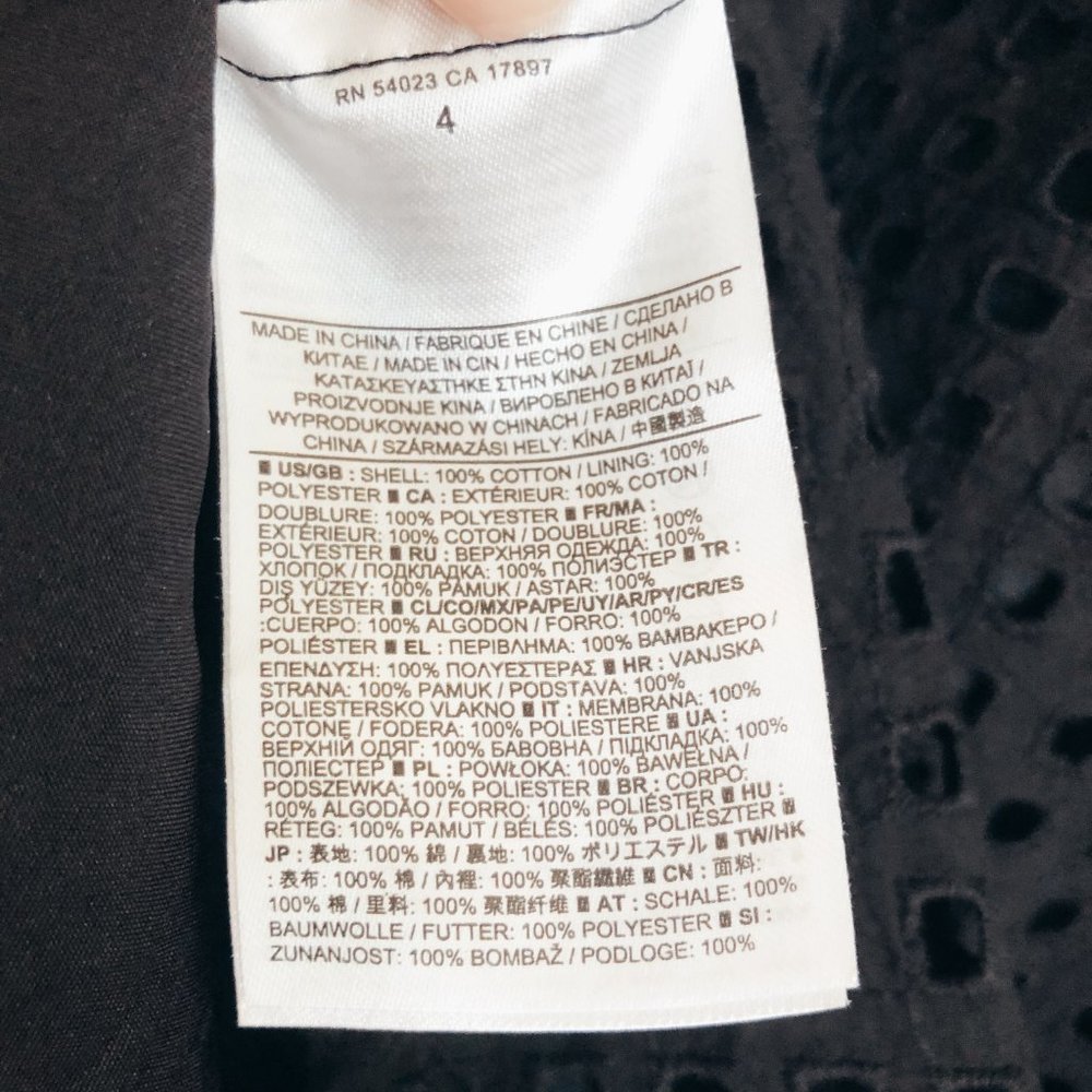 Banana Republic Black Eyelet Detail Skirt Size 4 - Picture 6 of 8